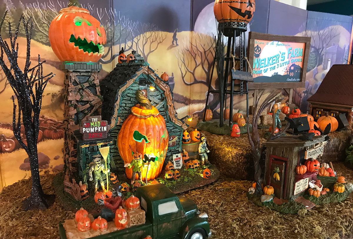 Halloween village display platform for Lemax and Dept56 spooky town large size with lots of spooky elements