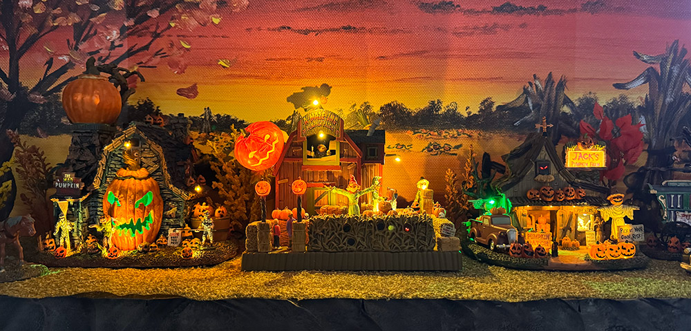 Autumn Pumpkin Patch Halloween Village Background - Village Scene Setter